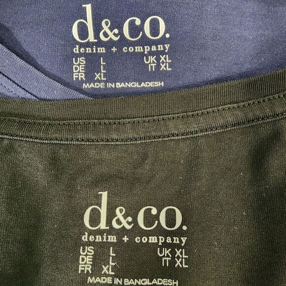 Denim & Co. Women Tops Large Essentials AnyWear Jersey Set 2 Blue Black A378932 - Picture 9 of 11